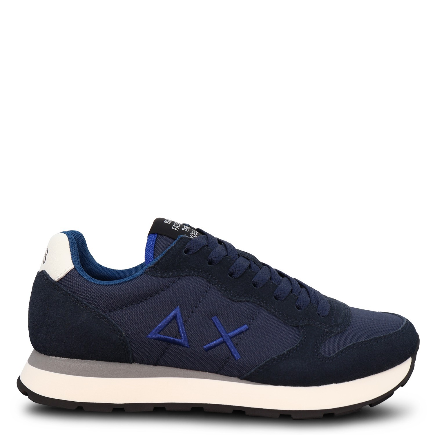 Sneakers blu con riporti bianchi per uomo