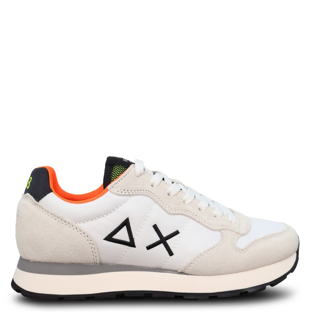Sneakers bianca con riporti fluo per uomo