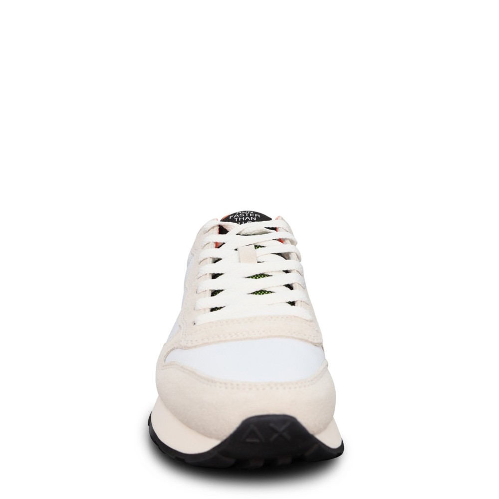 Sneakers bianca con riporti fluo per uomo