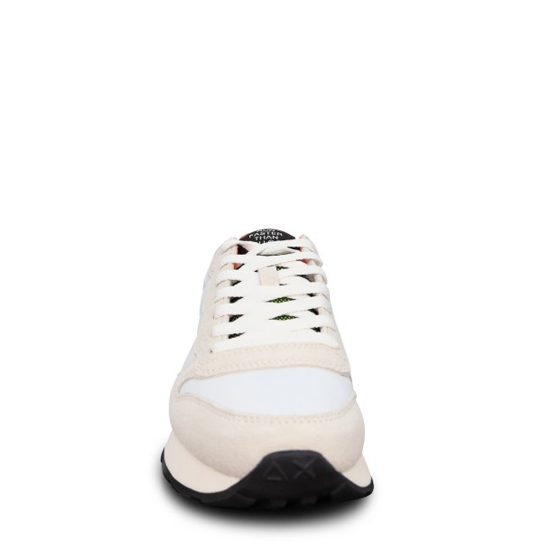 Sneakers bianca con riporti fluo per uomo