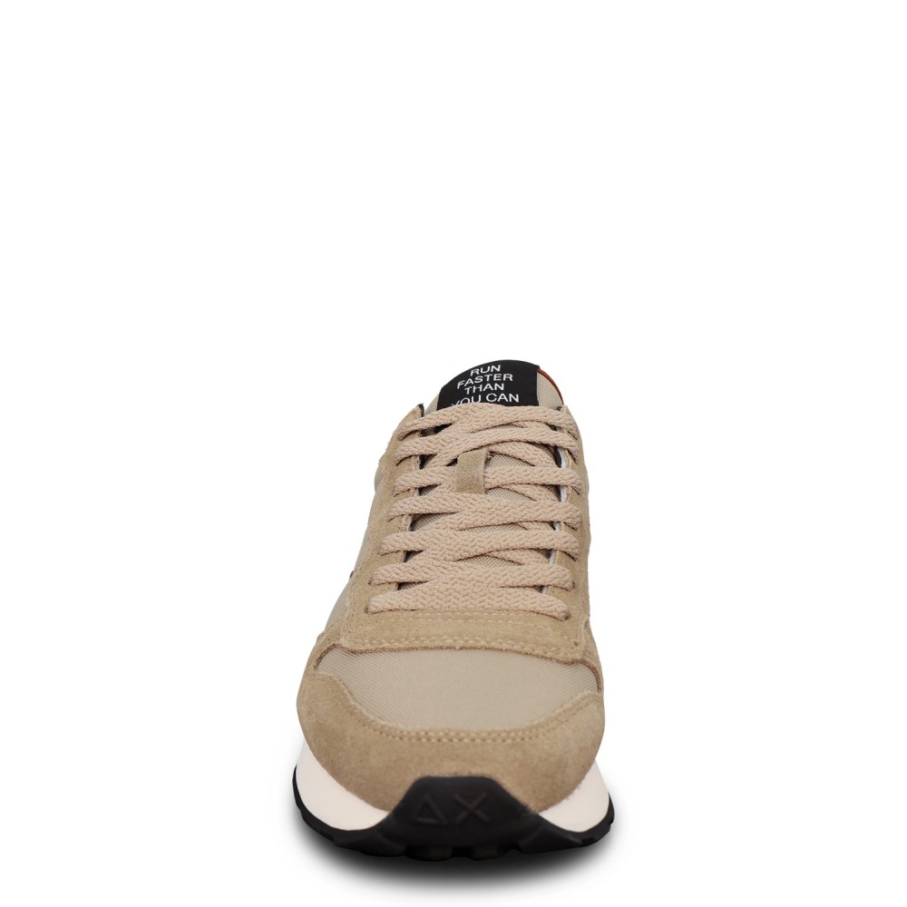 Sneakers beige con riporti bianchi per uomo