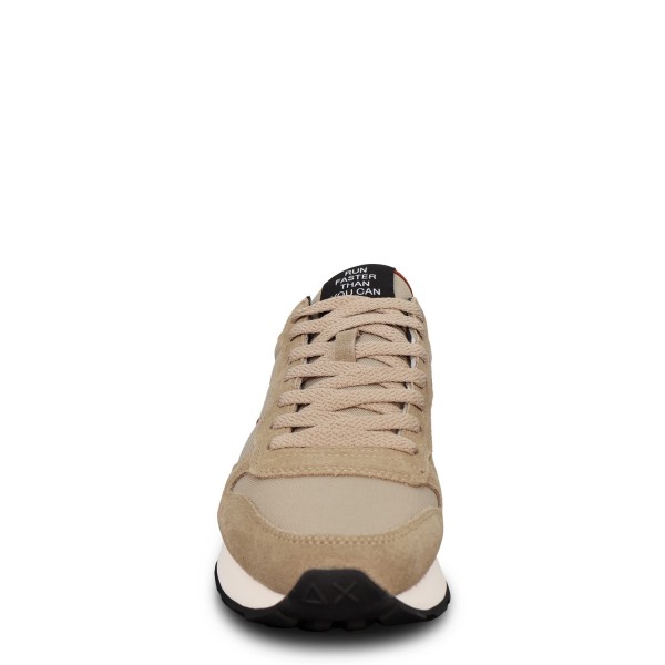 Sneakers beige con riporti bianchi per uomo