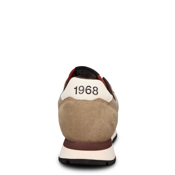 Sneakers beige con riporti bianchi per uomo