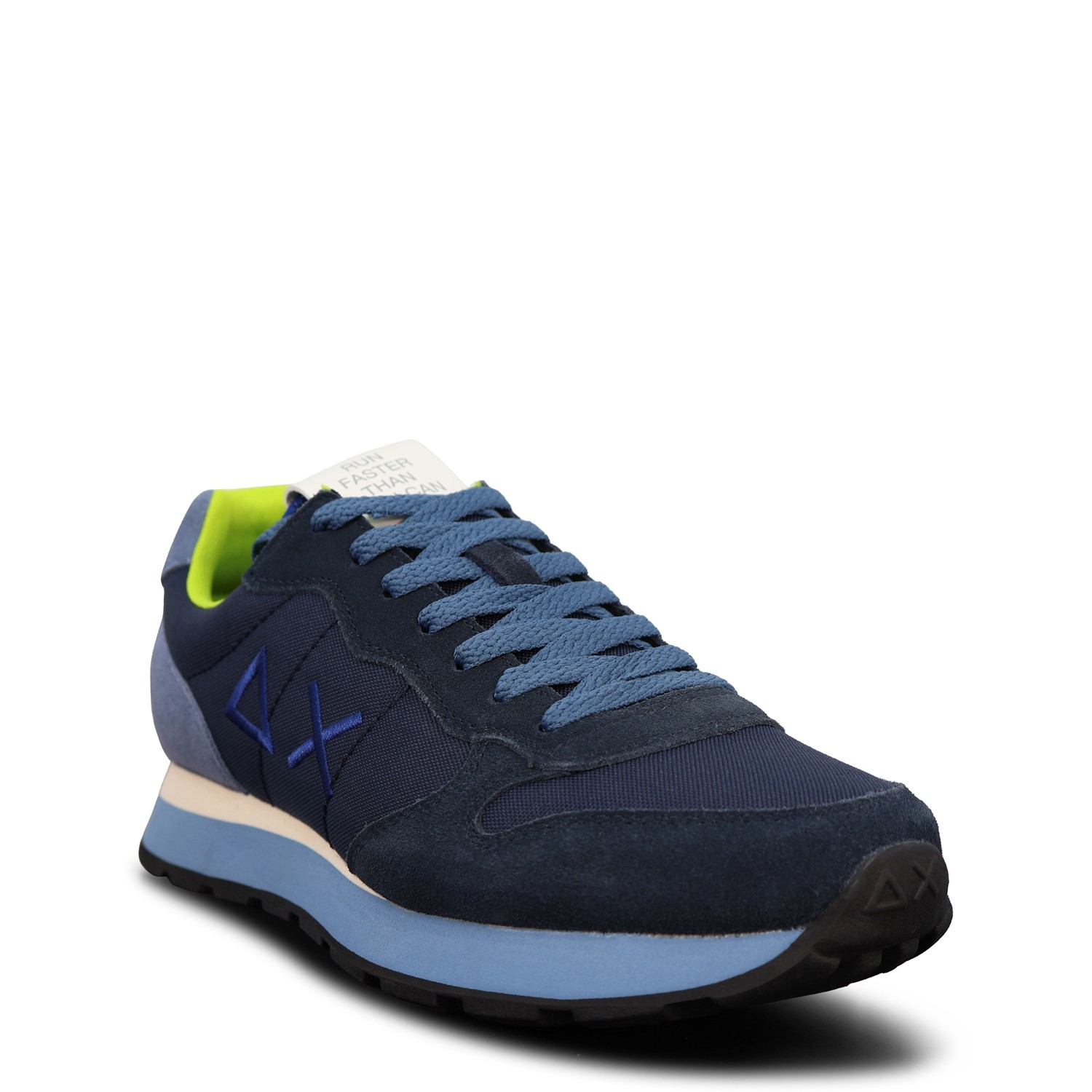 Sneakers blu con riporti multicolor per uomo 2