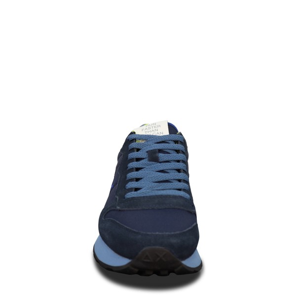 Sneakers blu con riporti multicolor per uomo