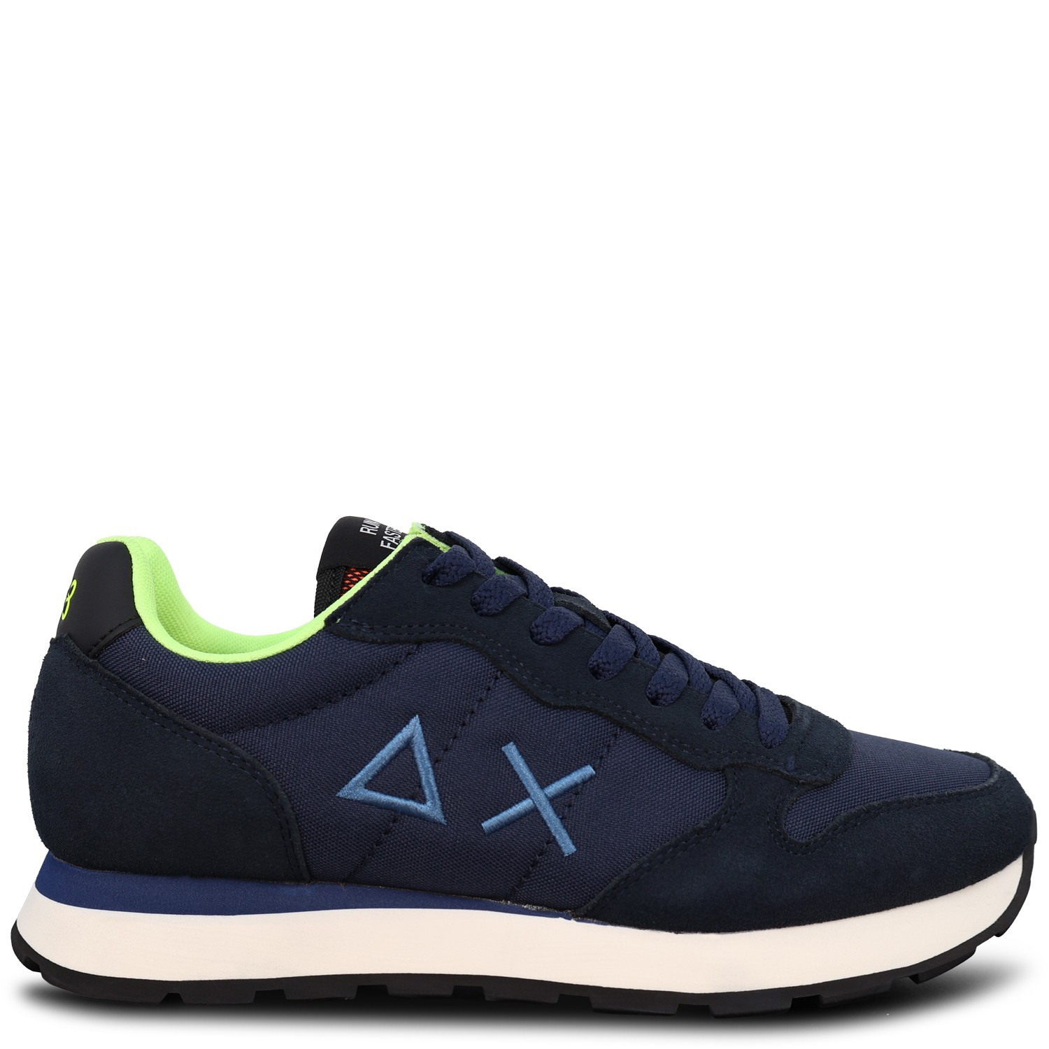 Sneakers blu con riporti fluo per uomo