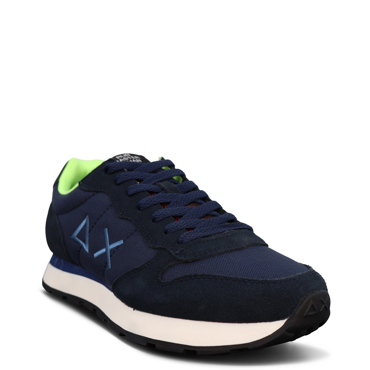 Sneakers blu con riporti fluo per uomo 2