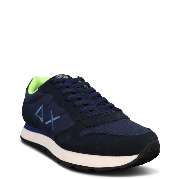 Sneakers blu con riporti fluo per uomo