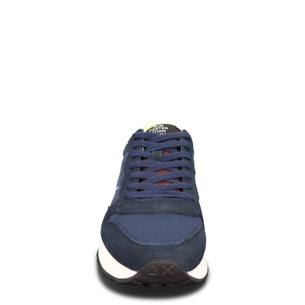 Sneakers blu con riporti fluo per uomo