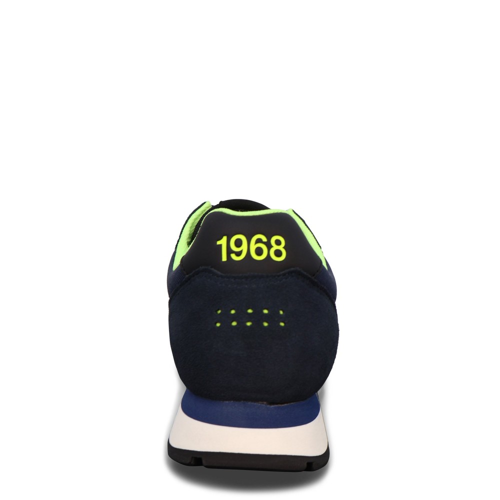 Sneakers blu con riporti fluo per uomo