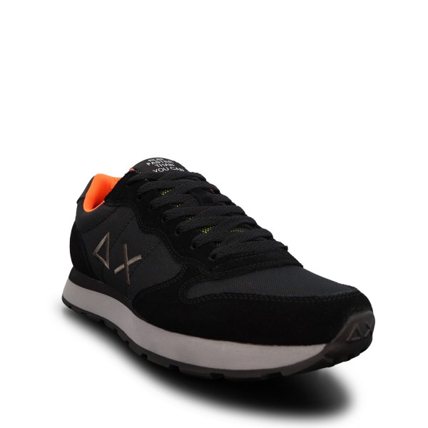 Sneakers nera con riporti fluo per uomo