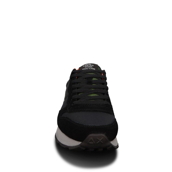 Sneakers nera con riporti fluo per uomo