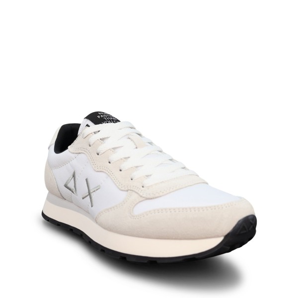 Sneakers bianca con riporti grigi per uomo