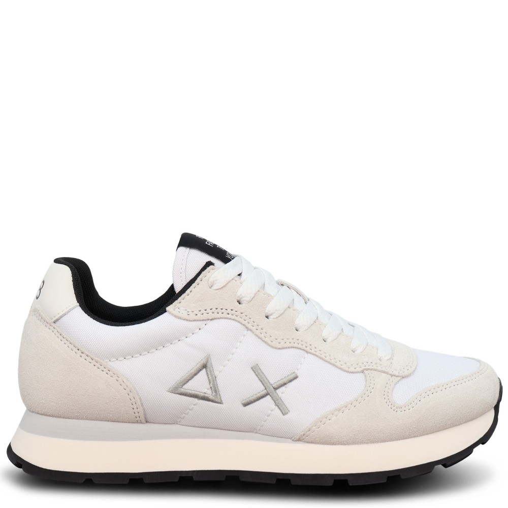 Sneakers bianca con riporti grigi per uomo