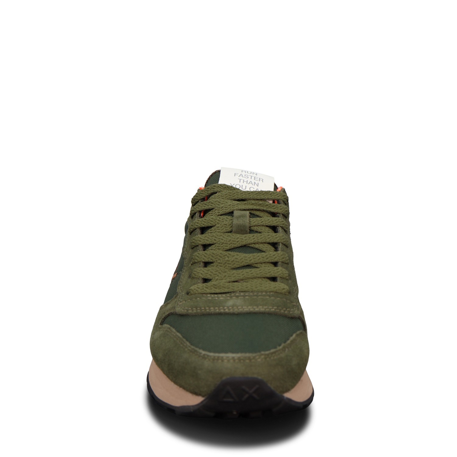 Sneakers verde con riporti multicolor per uomo