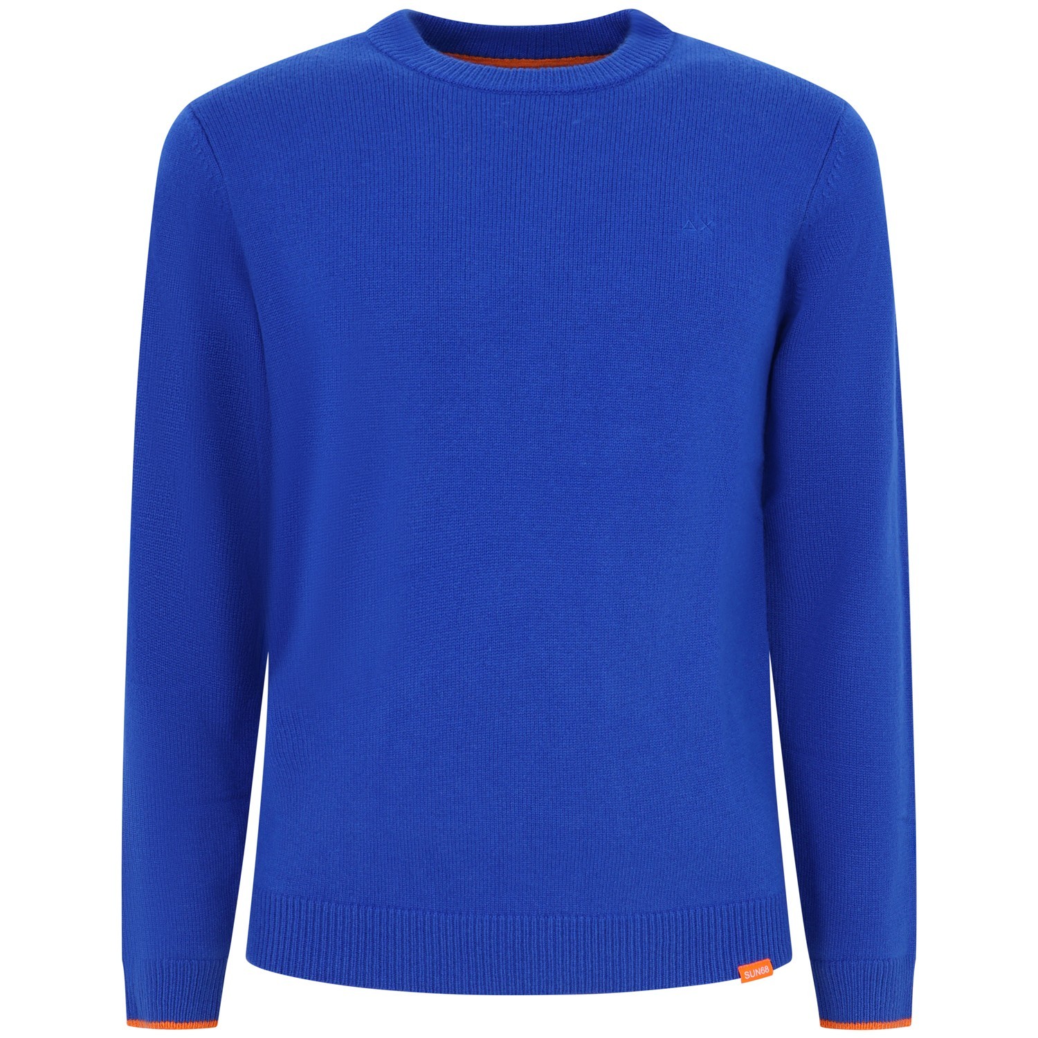 Maglione blu elettrico con mini logo per uomo