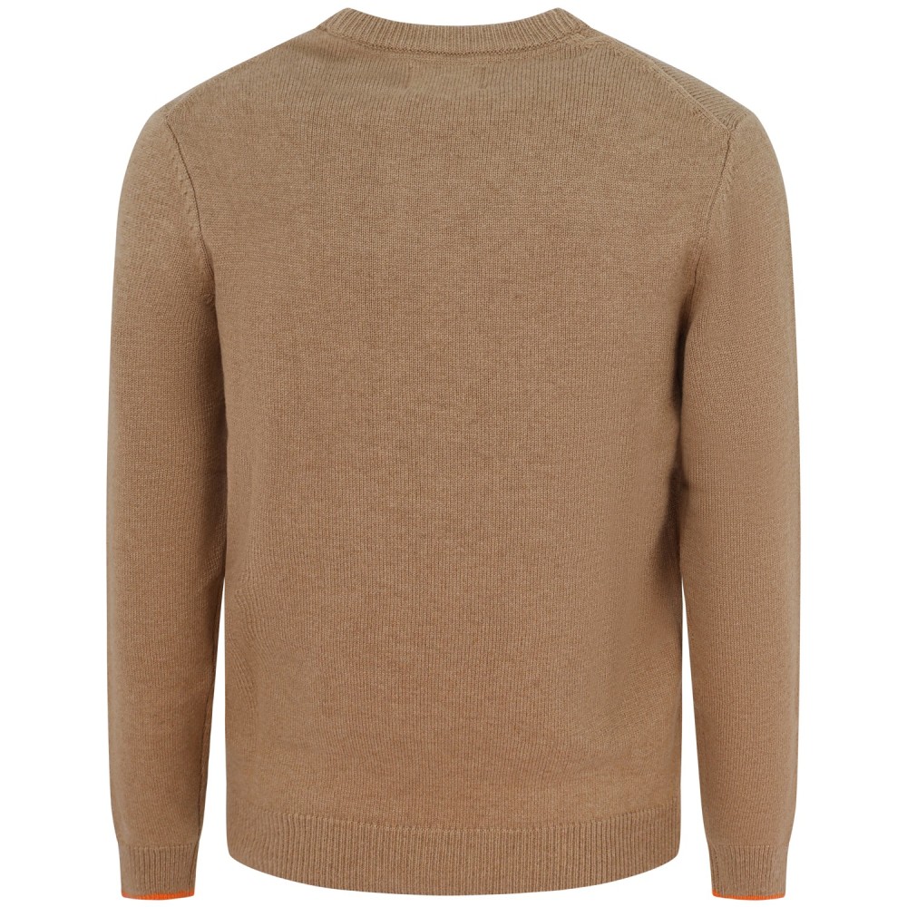 Maglione beige con mini logo per uomo