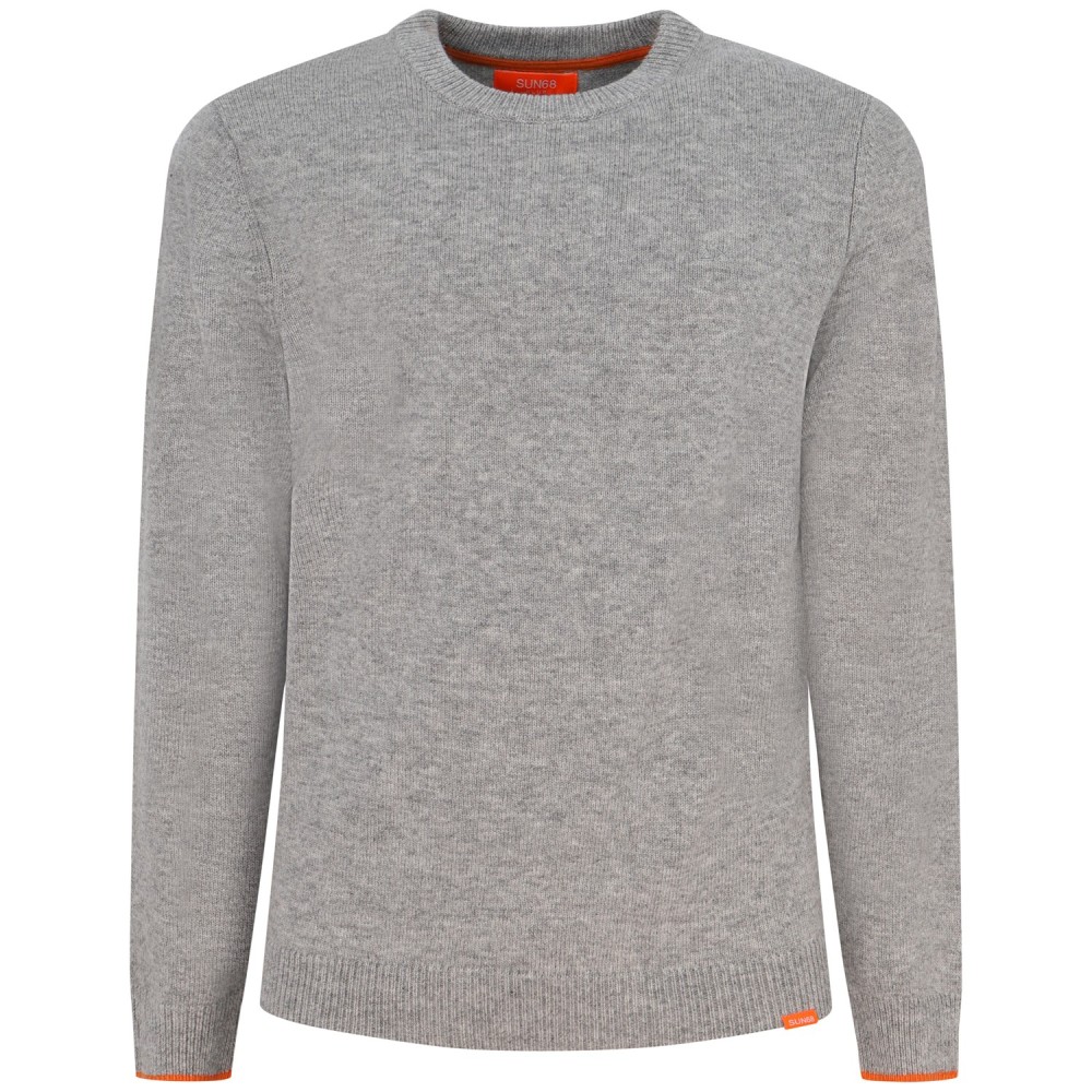 Maglione grigio con mini logo per uomo