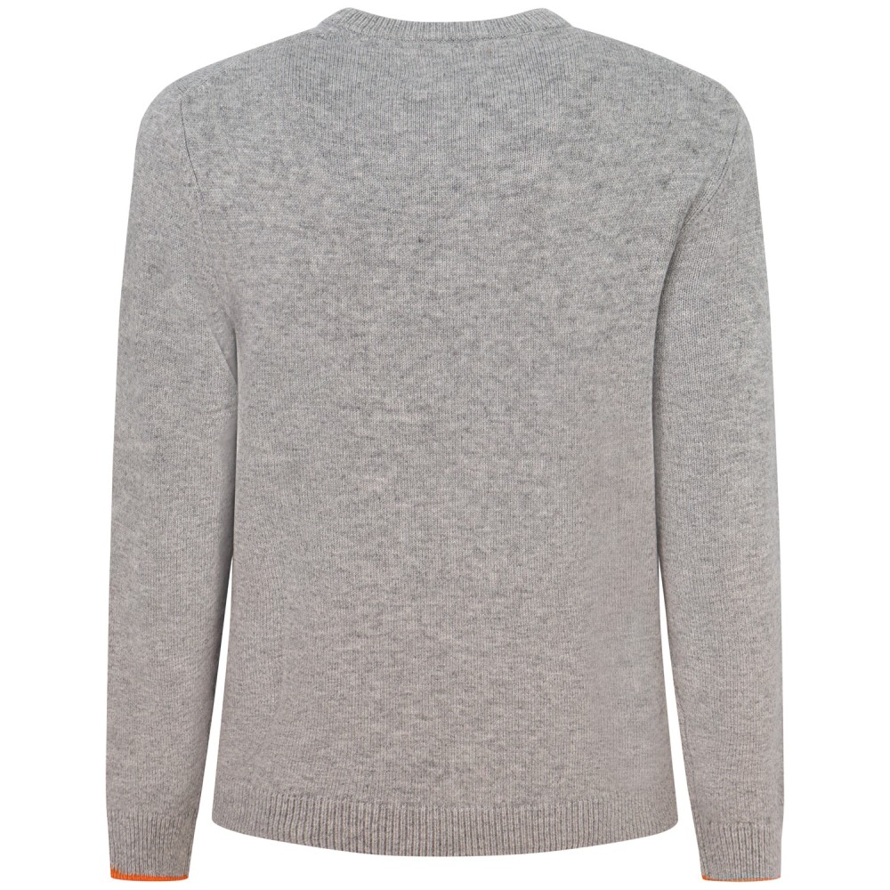 Maglione grigio con mini logo per uomo