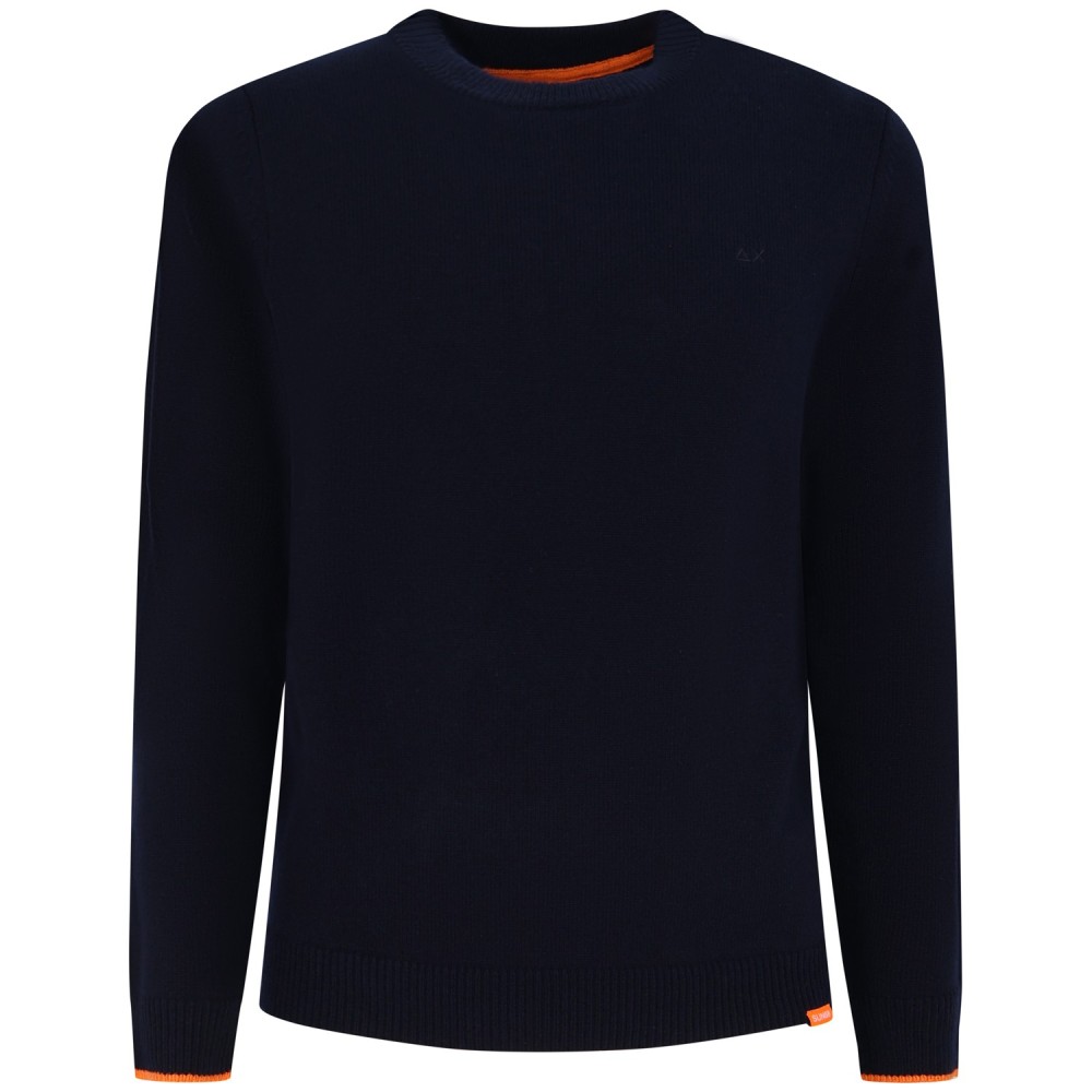 Maglione blu con mini logo per uomo