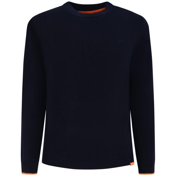 Maglione blu con mini logo per uomo