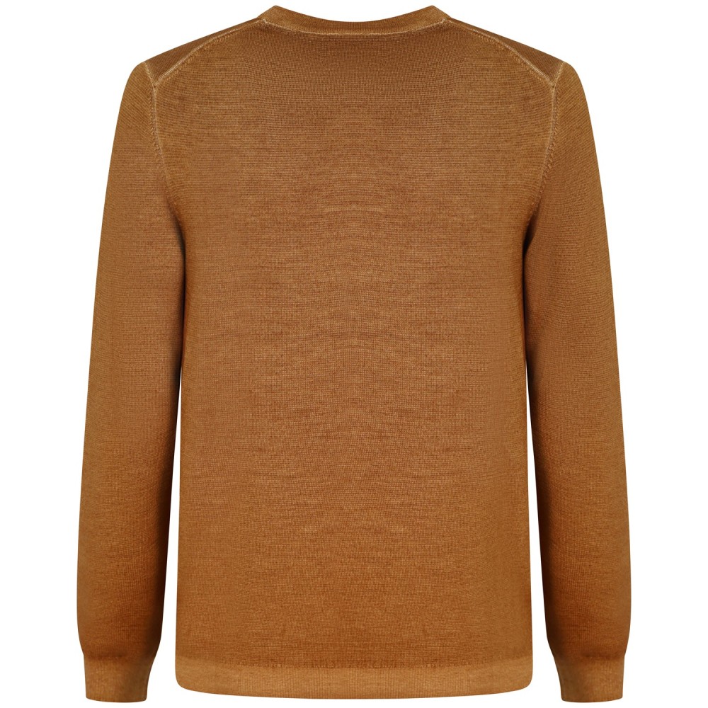 Maglione marrone con mini logo per uomo