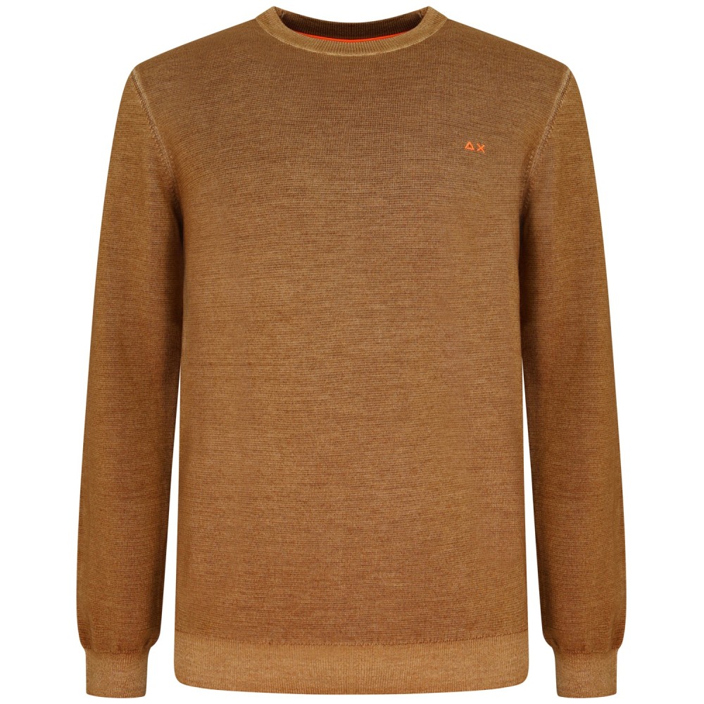 Maglione marrone con mini logo per uomo