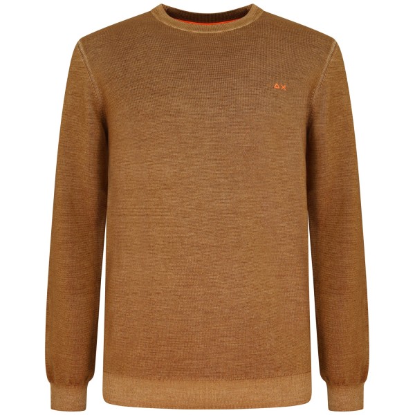 Maglione marrone con mini logo per uomo