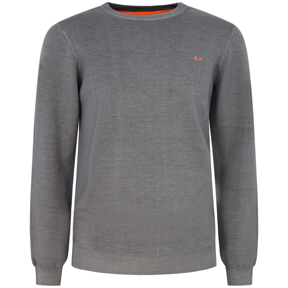 Maglione grigio con mini logo per uomo