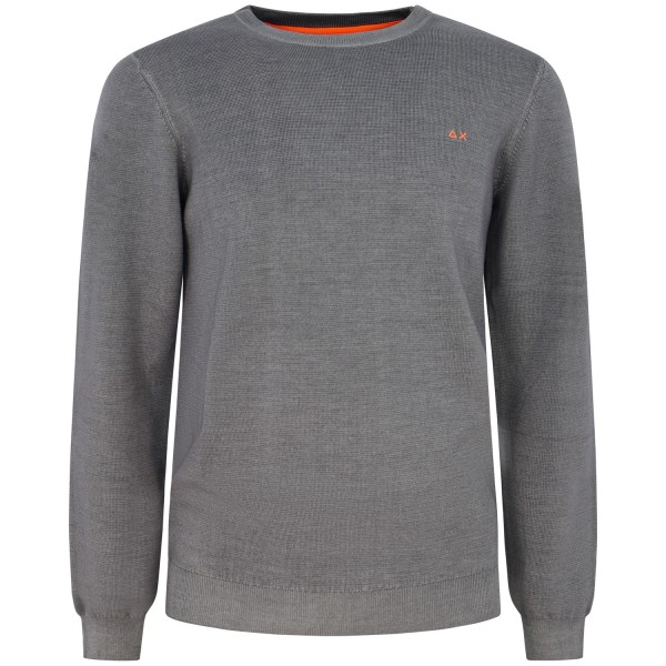 Maglione grigio con mini logo per uomo