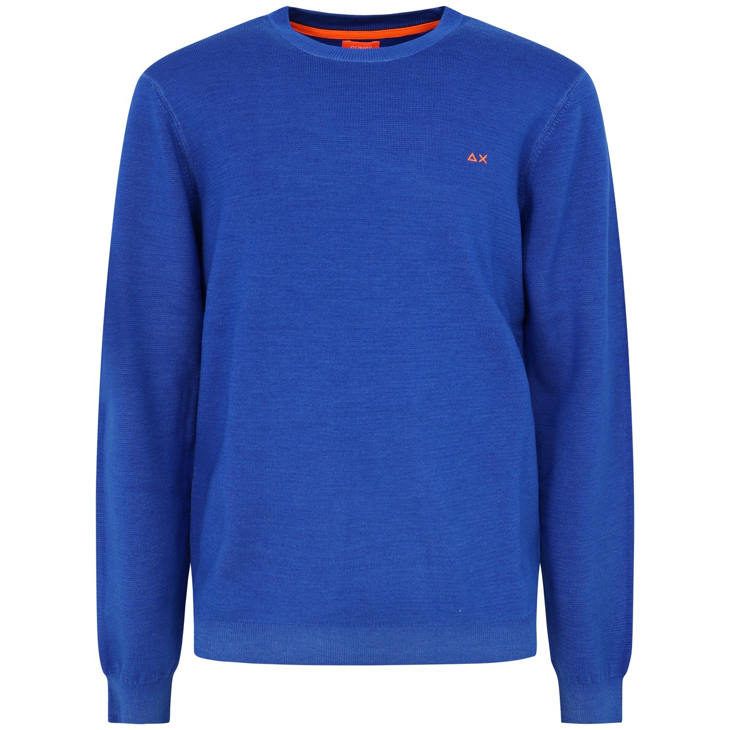 Maglione blu elettrico con mini logo per uomo
