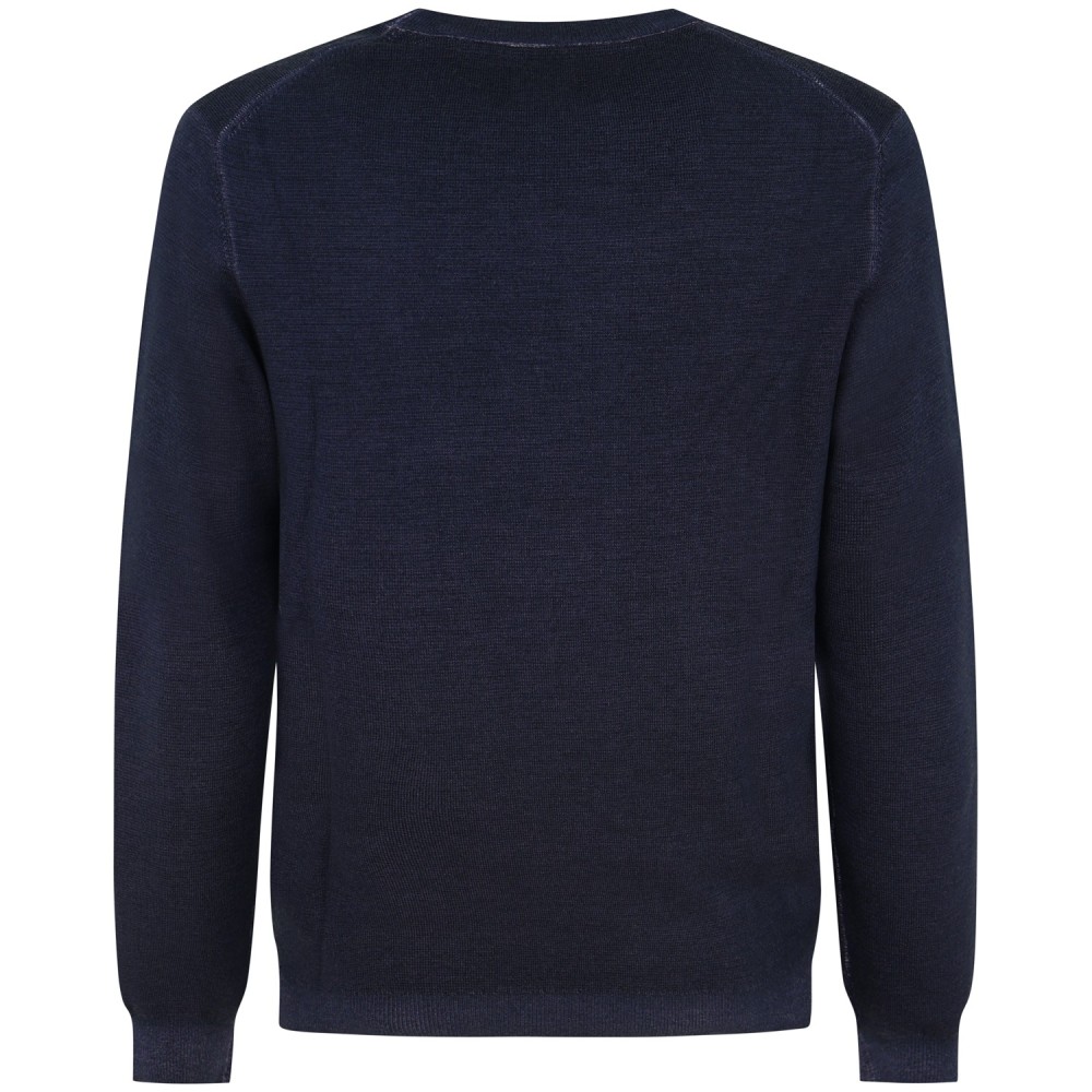 Maglione blu con mini logo per uomo