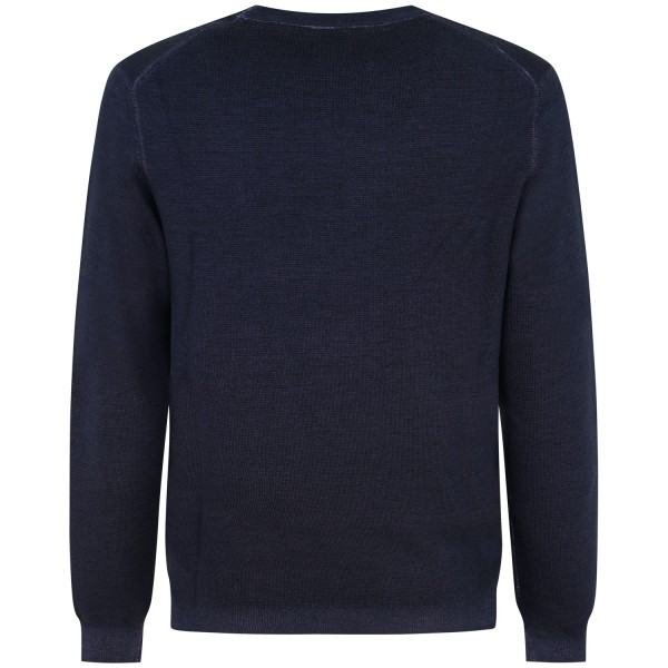 Maglione blu con mini logo per uomo