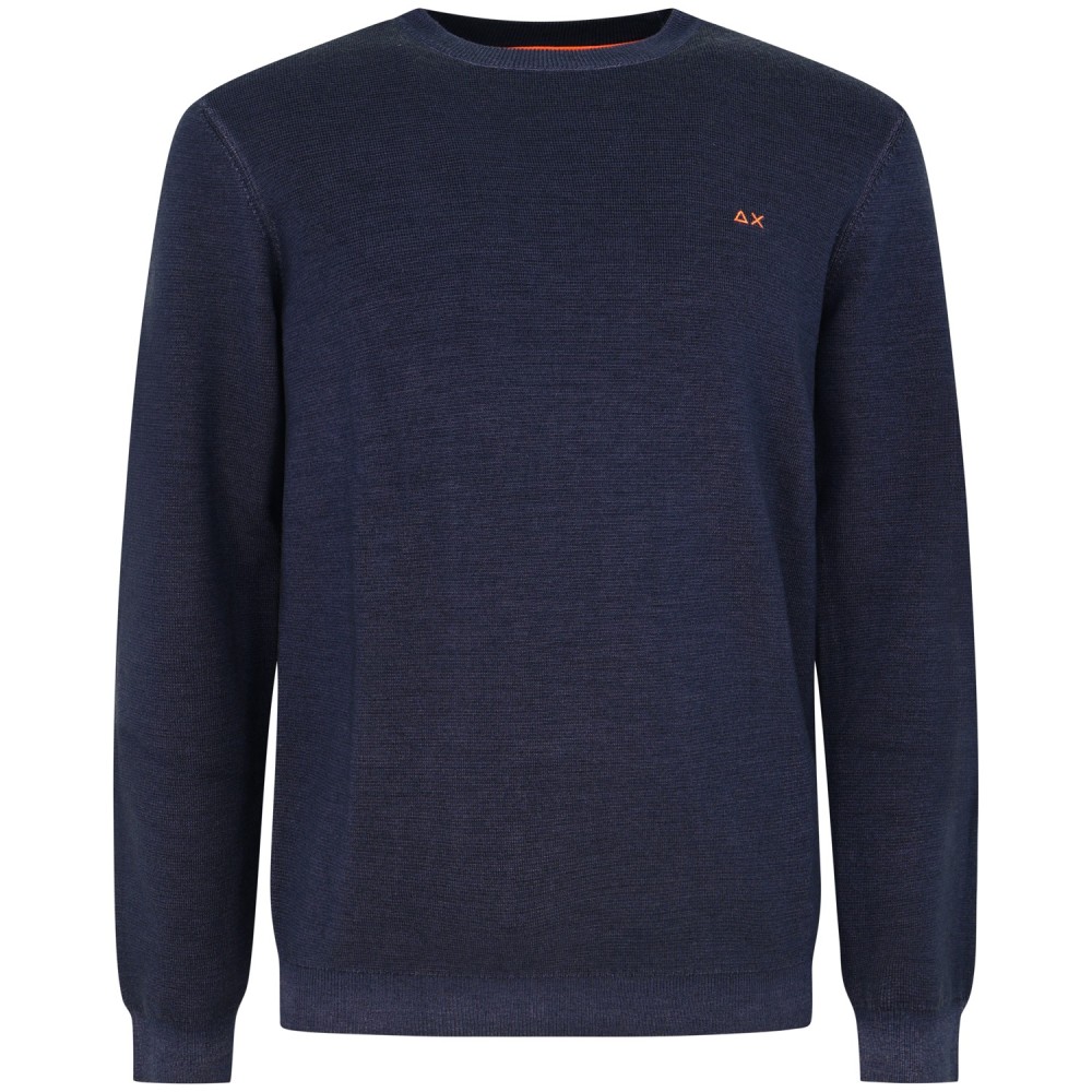 Maglione blu con mini logo per uomo