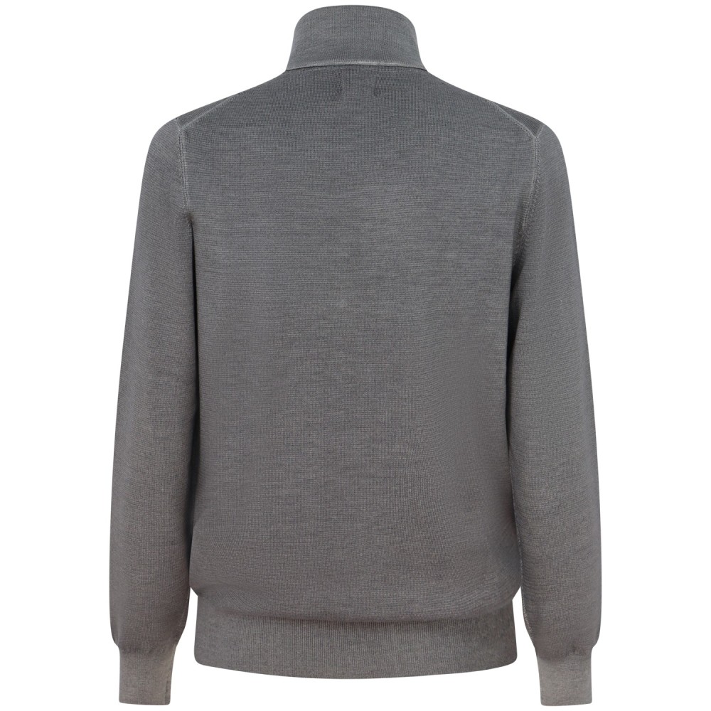 Cardigan grigio con mini logo per uomo