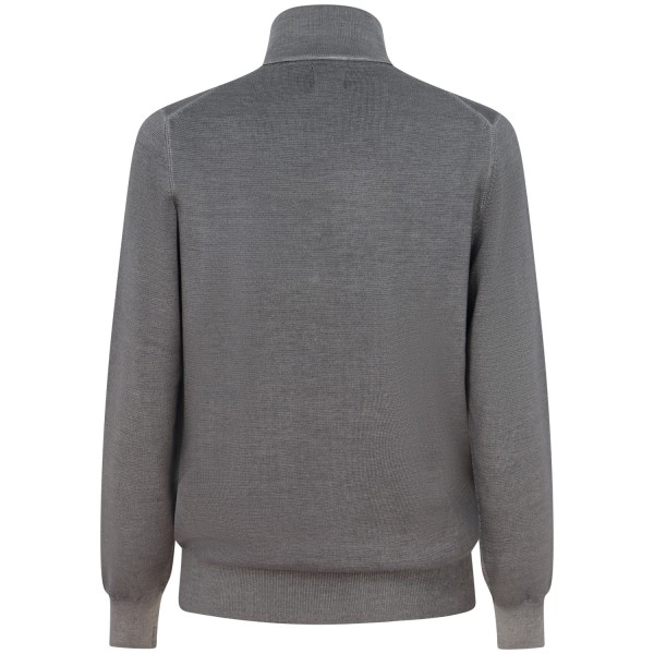 Cardigan grigio con mini logo per uomo