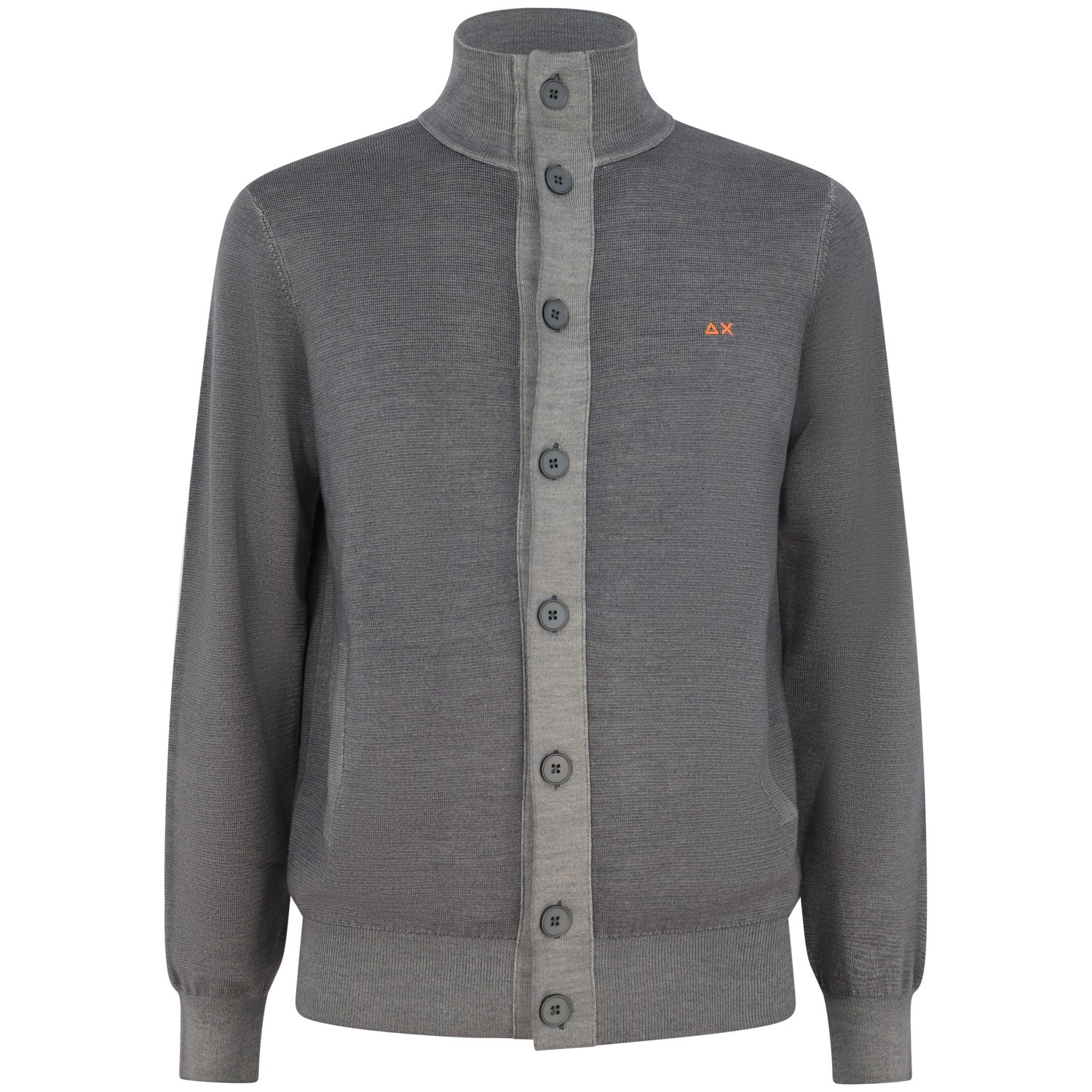 Cardigan grigio con mini logo per uomo
