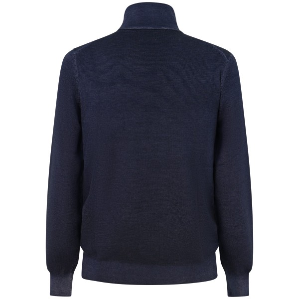 Cardigan blu con mini logo per uomo
