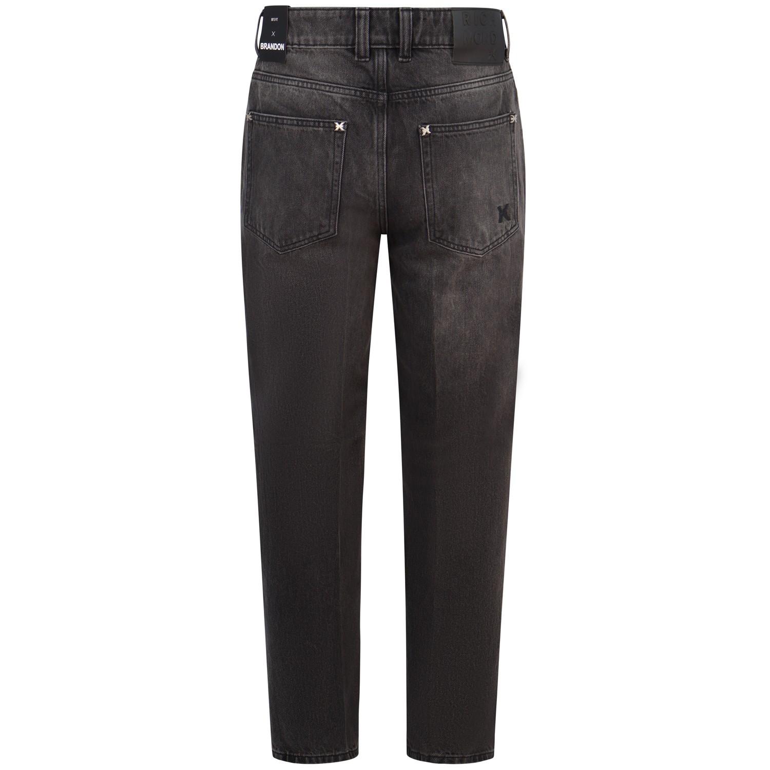 Jeans nero con mini logo per uomo 2