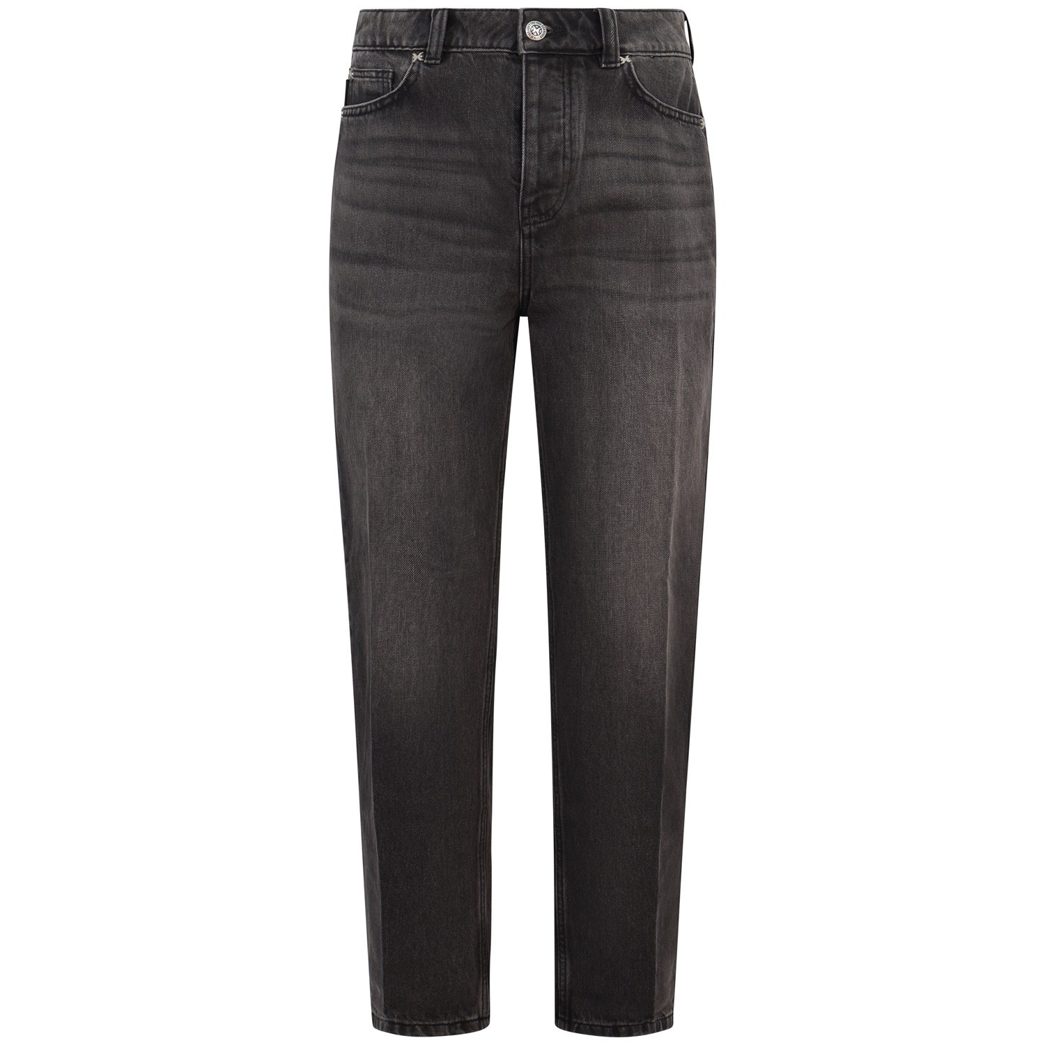 Jeans nero con mini logo per uomo