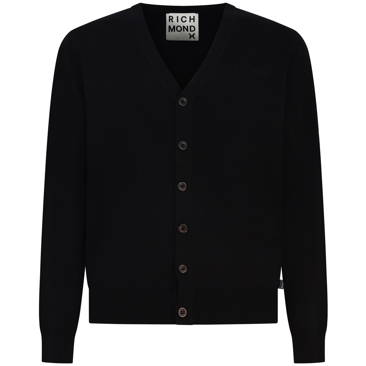 Cardigan nero con mini logo per uomo