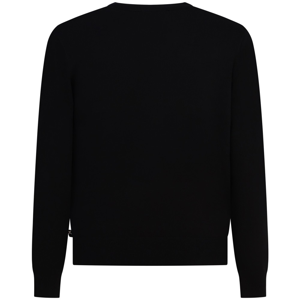 Cardigan nero con mini logo per uomo