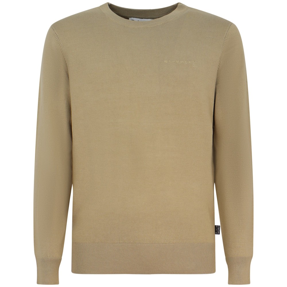 Maglione beige con mini logo per uomo