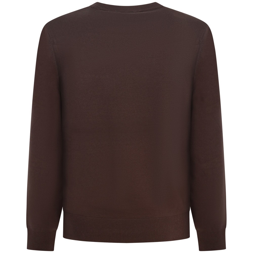 Maglione marrone con mini logo per uomo