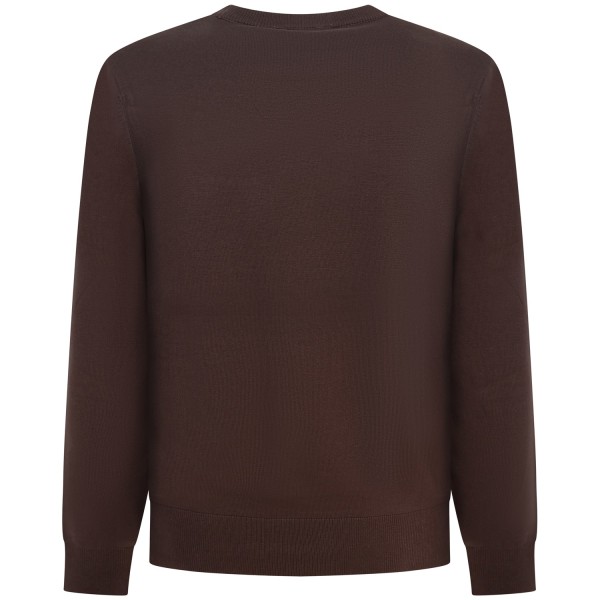 Maglione marrone con mini logo per uomo