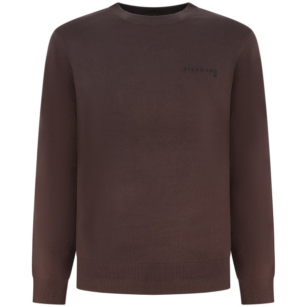 Maglione marrone con mini logo per uomo