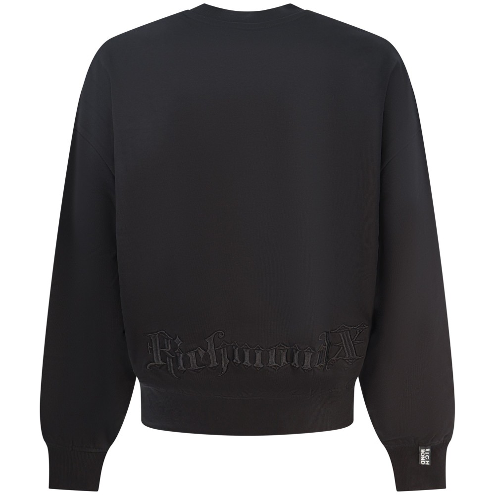 Felpa nera con logo per uomo