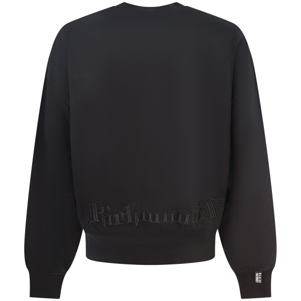 Felpa nera con logo per uomo