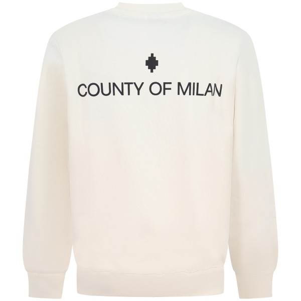 Felpa bianca con logo per uomo