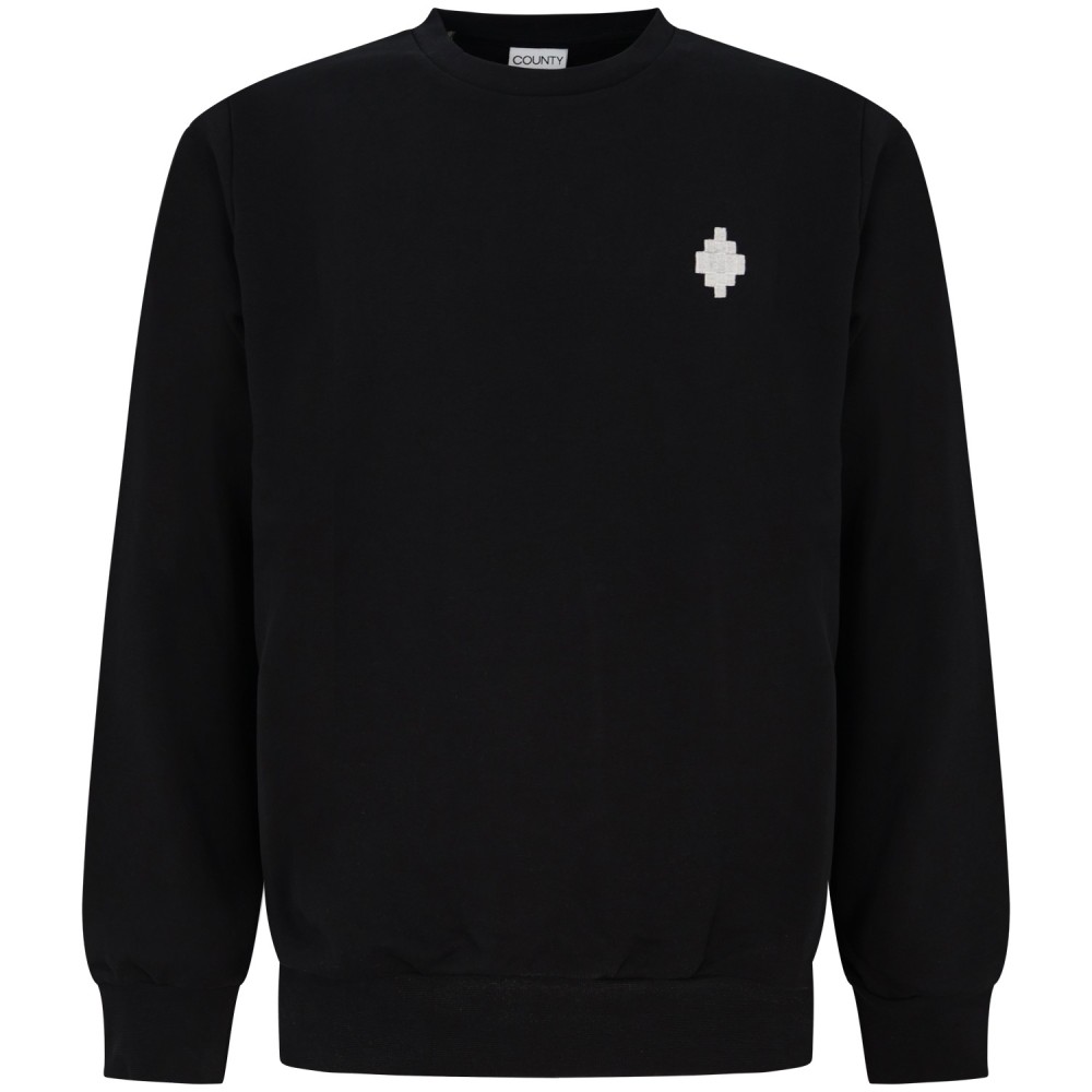 Felpa nera con logo per uomo